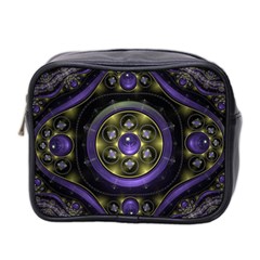 Fractal Sparkling Purple Abstract Mini Toiletries Bag (two Sides) by Pakrebo