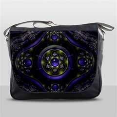 Fractal Sparkling Purple Abstract Messenger Bag by Pakrebo