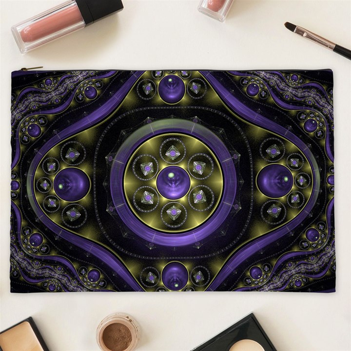 Fractal Sparkling Purple Abstract Cosmetic Bag (XXL)