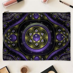 Fractal Sparkling Purple Abstract Cosmetic Bag (xxxl) by Pakrebo