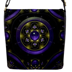 Fractal Sparkling Purple Abstract Flap Closure Messenger Bag (s) by Pakrebo