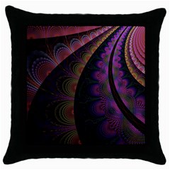 Fractal Colorful Pattern Spiral Throw Pillow Case (black) by Pakrebo