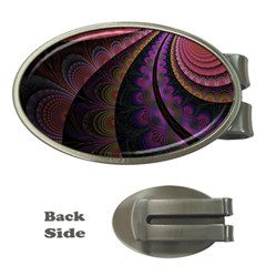 Fractal Colorful Pattern Spiral Money Clips (oval) 