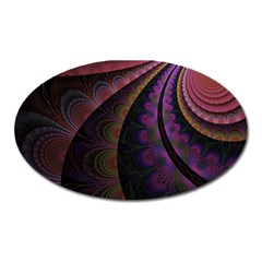 Fractal Colorful Pattern Spiral Oval Magnet by Pakrebo