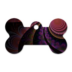 Fractal Colorful Pattern Spiral Dog Tag Bone (one Side) by Pakrebo