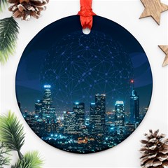 Smart City Communication Network Ornament (round) by Pakrebo