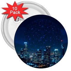 Smart City Communication Network 3  Buttons (10 Pack)  by Pakrebo