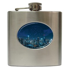 Smart City Communication Network Hip Flask (6 Oz) by Pakrebo