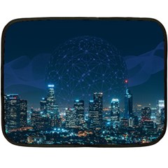 Smart City Communication Network Double Sided Fleece Blanket (mini)  by Pakrebo