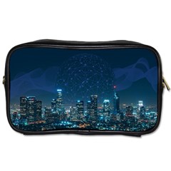 Smart City Communication Network Toiletries Bag (one Side) by Pakrebo