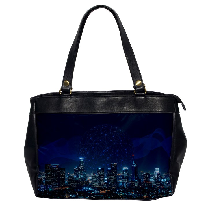 Smart City Communication Network Oversize Office Handbag