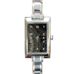 Fractal Spikes Gears Abstract Rectangle Italian Charm Watch by Pakrebo