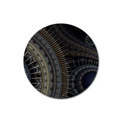 Fractal Spikes Gears Abstract Rubber Round Coaster (4 Pack)  by Pakrebo