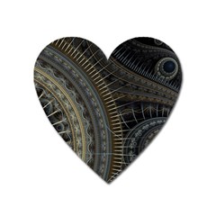 Fractal Spikes Gears Abstract Heart Magnet by Pakrebo