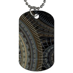 Fractal Spikes Gears Abstract Dog Tag (one Side) by Pakrebo