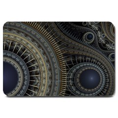 Fractal Spikes Gears Abstract Large Doormat  by Pakrebo