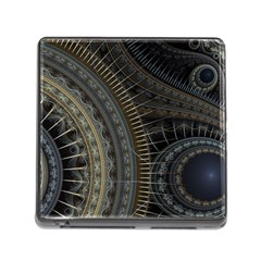 Fractal Spikes Gears Abstract Memory Card Reader (square 5 Slot) by Pakrebo