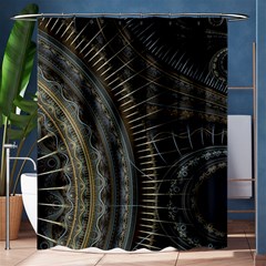 Fractal Spikes Gears Abstract Shower Curtain 60  X 72  (medium)  by Pakrebo