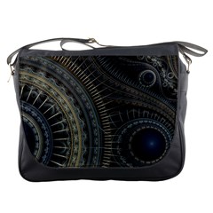 Fractal Spikes Gears Abstract Messenger Bag by Pakrebo