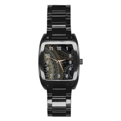 Fractal Spikes Gears Abstract Stainless Steel Barrel Watch by Pakrebo