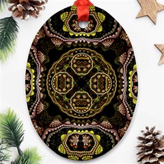 Fractal Fractal Art Texture Oval Ornament (two Sides)