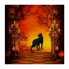 Wonderful Wolf In The Night Medium Glasses Cloth by FantasyWorld7