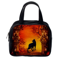 Wonderful Wolf In The Night Classic Handbag (one Side) by FantasyWorld7