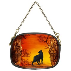 Wonderful Wolf In The Night Chain Purse (two Sides) by FantasyWorld7