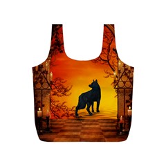 Wonderful Wolf In The Night Full Print Recycle Bag (s) by FantasyWorld7