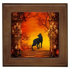 Wonderful Wolf In The Night Framed Tiles by FantasyWorld7