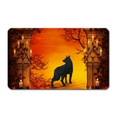 Wonderful Wolf In The Night Magnet (rectangular) by FantasyWorld7