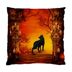 Wonderful Wolf In The Night Standard Cushion Case (two Sides) by FantasyWorld7