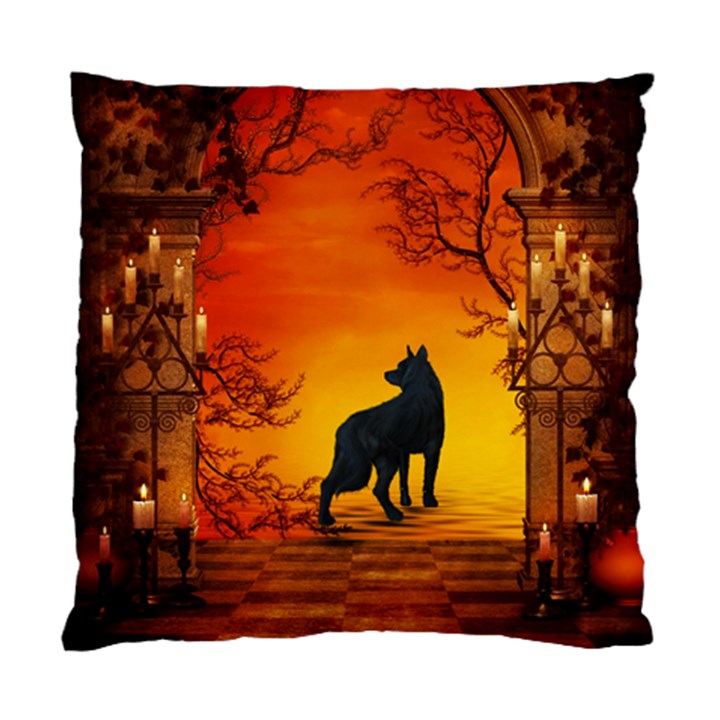 Wonderful Wolf In The Night Standard Cushion Case (Two Sides)