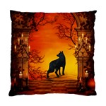 Wonderful Wolf In The Night Standard Cushion Case (Two Sides) Back