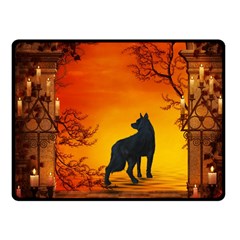 Wonderful Wolf In The Night Fleece Blanket (small) by FantasyWorld7