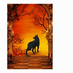 Wonderful Wolf In The Night Small Garden Flag (two Sides) by FantasyWorld7