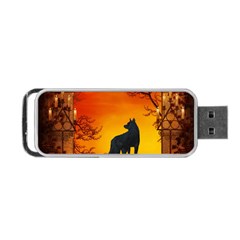 Wonderful Wolf In The Night Portable Usb Flash (one Side) by FantasyWorld7