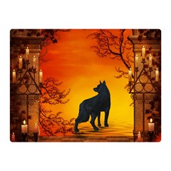 Wonderful Wolf In The Night Double Sided Flano Blanket (mini)  by FantasyWorld7