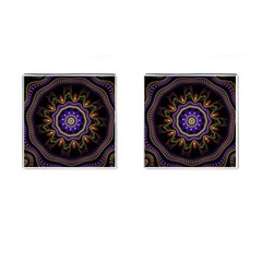 Fractal Vintage Colorful Decorative Cufflinks (square) by Pakrebo