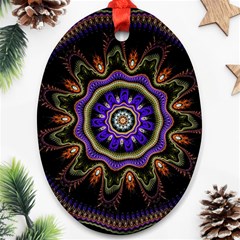 Fractal Vintage Colorful Decorative Oval Ornament (two Sides) by Pakrebo