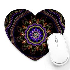 Fractal Vintage Colorful Decorative Heart Mousepads