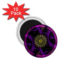 Fractal Neon Rings Geometric 1 75  Magnets (10 Pack)  by Pakrebo