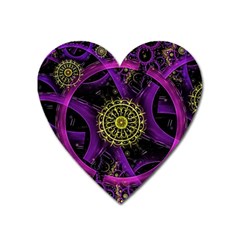 Fractal Neon Rings Geometric Heart Magnet by Pakrebo