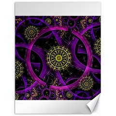 Fractal Neon Rings Geometric Canvas 18  X 24  by Pakrebo