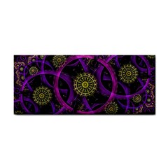 Fractal Neon Rings Geometric Hand Towel by Pakrebo