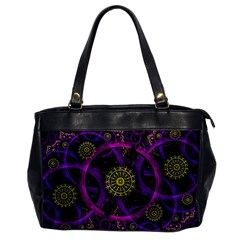 Fractal Neon Rings Geometric Oversize Office Handbag by Pakrebo