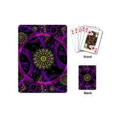 Fractal Neon Rings Geometric Playing Cards Single Design (mini) by Pakrebo