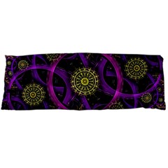 Fractal Neon Rings Geometric Body Pillow Case (dakimakura) by Pakrebo