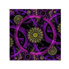 Fractal Neon Rings Geometric Small Satin Scarf (square) by Pakrebo