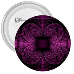 Fractal Magenta Pattern Geometry 3  Buttons by Pakrebo